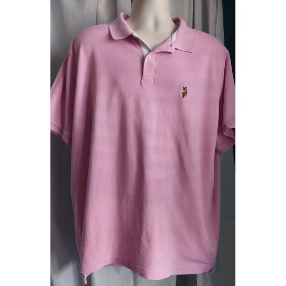 US Polo Assn Men’s Pink Polo Shirt 2XL Short Sleeve Cotton Pull-Over - Picture 4 of 6